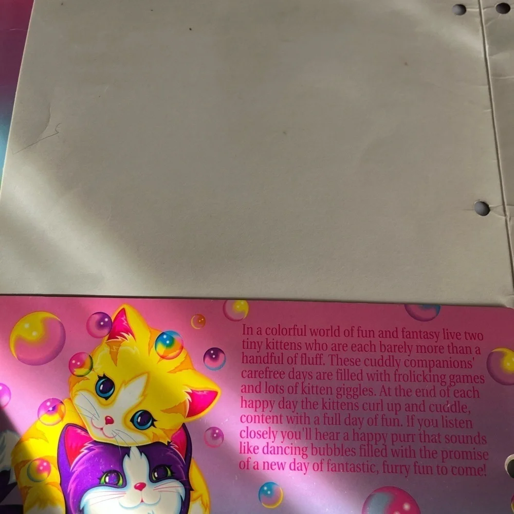 Fantastic World Lisa Frank RARE Bubble Kittens Cats Vintage Folder Portfolio